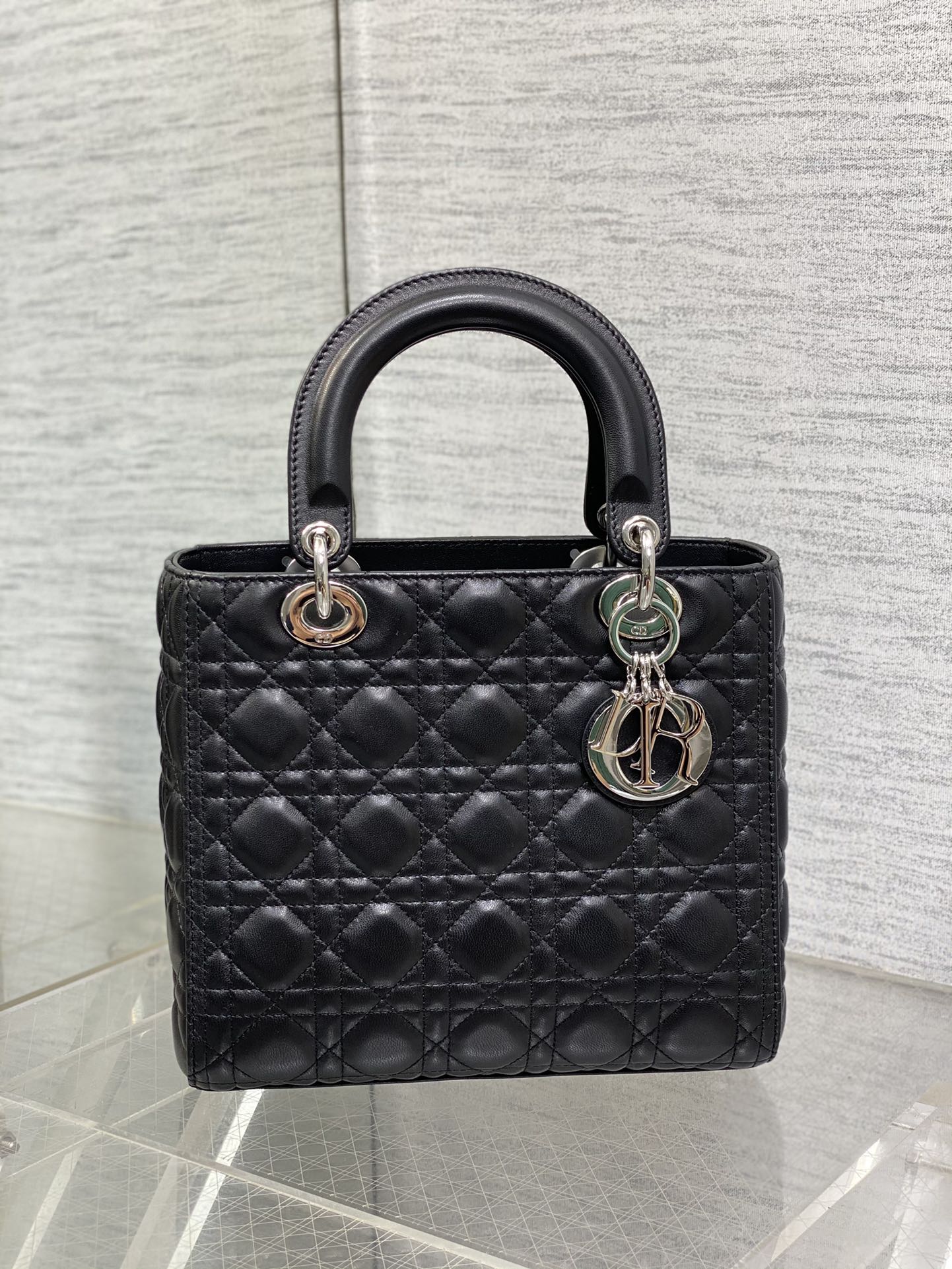 Medium Lady Dior Bag Black Cannage Lambskin